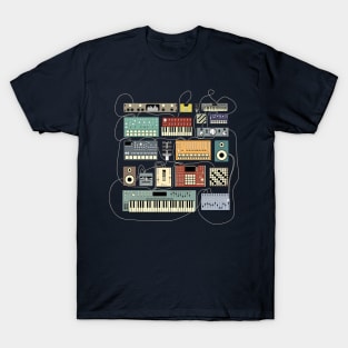 Synthesizers and Drum machines for electronic musician and Dj T-Shirt